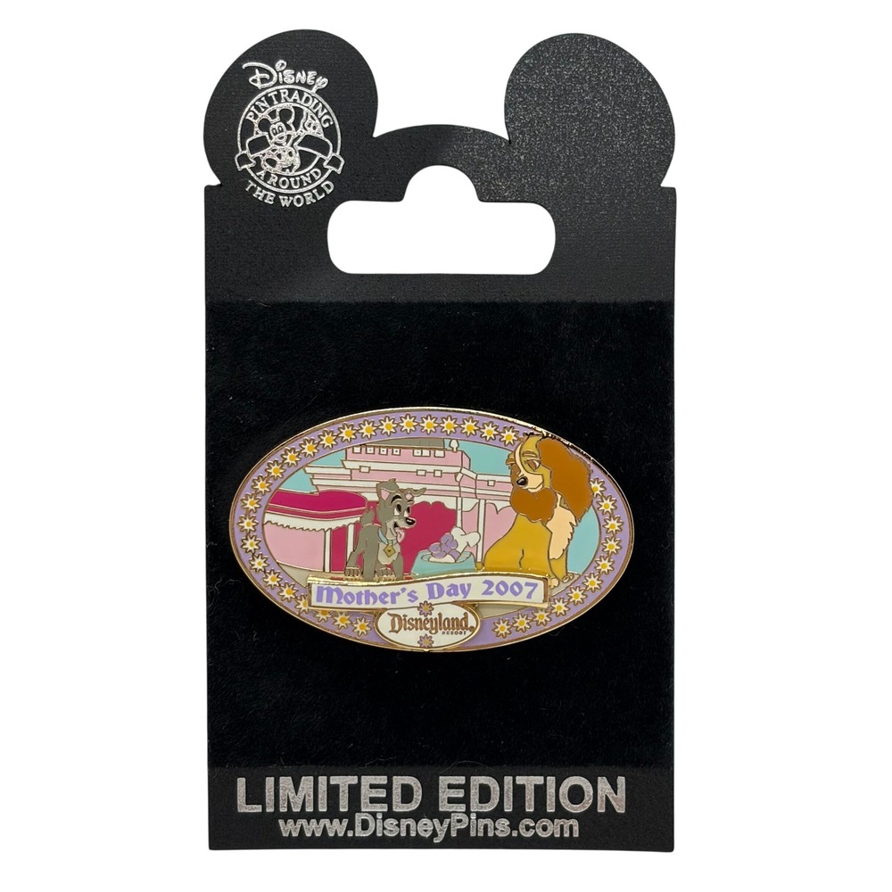 Disney Lady and the Tramp Mother's Day 2007 LE 1000 Pin Disneyland Resort Scamp